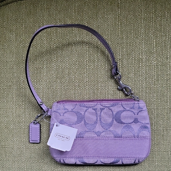 Coach Lavender Signature Wristlet